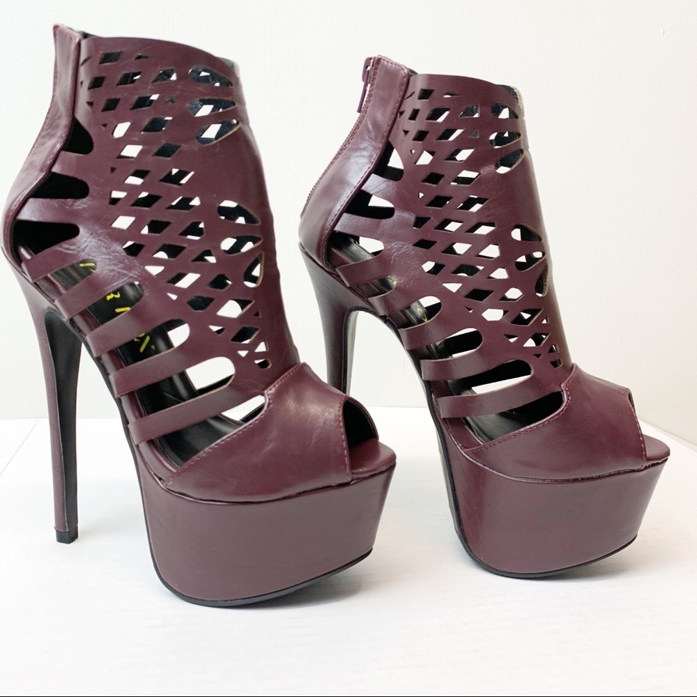 PAPER FOX Janaya burgundy high heels NIB 6.5